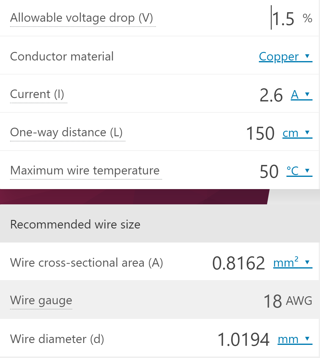 8-pair wire gauge calculation